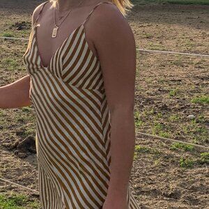 Here Comes the Sun Stripped Maxi Spagetti Strap Dress